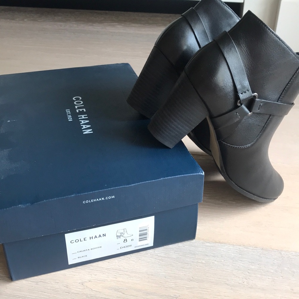 Cole Haan Black Leather Bootie